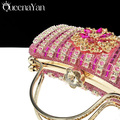 2026 Diamond Women Luxury Clutch Evening Bag Wedding Crystal Ladies Cell Phone Pocket Purse Female Wallet for Party Quality Gift