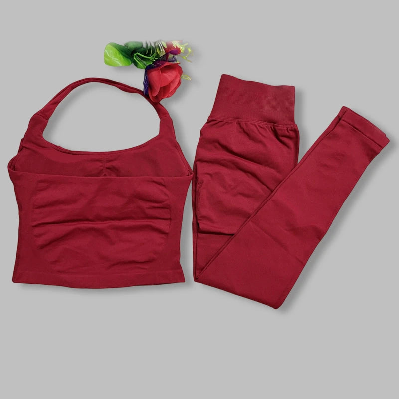 two pieces yoga outfits DF impact gym clothing fitness pants set DFNNYE woman Halter Top sports leggings Gym workout sets
