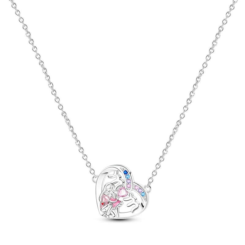 Luxury Necklace 925 Silver Original Sterling Zircon Dragonfly Butterfly Firefly Star Moon Chain Link For Women Wedding Jewelry