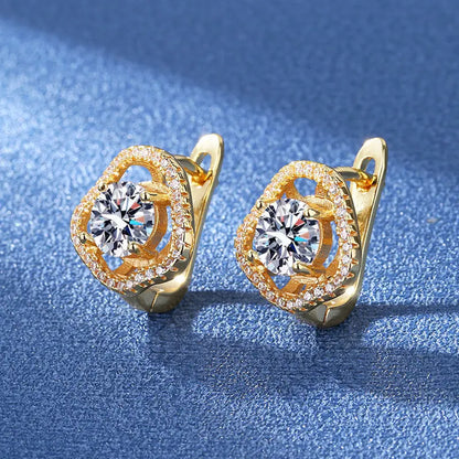 925 Silver Needle Princess Crystal Square Zircon Drop Earrings for Women Trendy Simplicity Jewelry Girl Sweet Gifts New