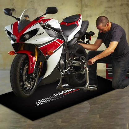 VIKAMA Racing Motorcycle Floor Mat Washable Non Slip Garage Display Rug for Corridor Bedroom Home Decor