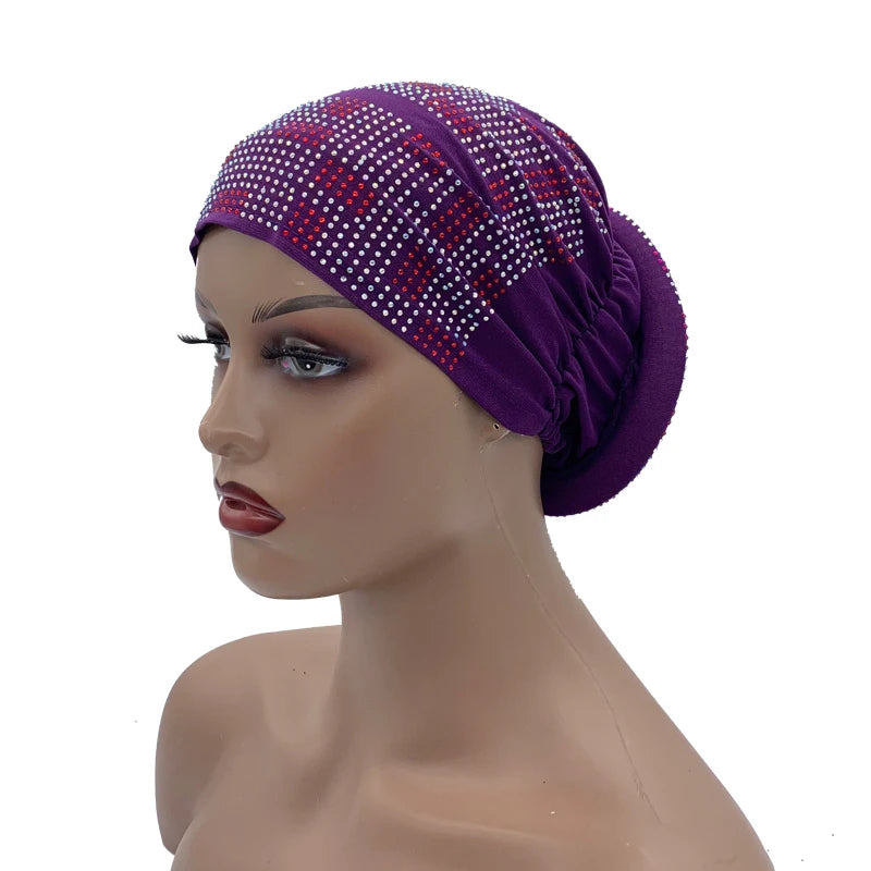 Summer Breathable Turban Cap for Women Muslim Under Scarf Cap African Lady Head Wraps Bonnet