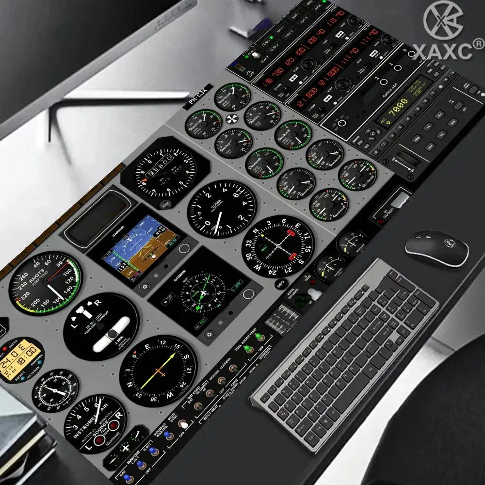 Rolling in the Sky: Professional Helicopter Cockpit Mouse Pad - XXL Gaming Desk Mat for Flight Simulator & Office XAXC