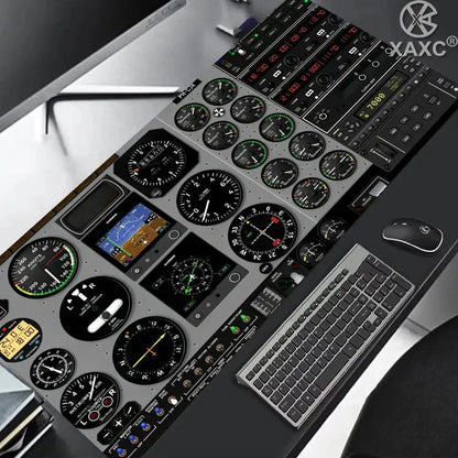 Rolling in the Sky: Professional Helicopter Cockpit Mouse Pad - XXL Gaming Desk Mat for Flight Simulator & Office XAXC