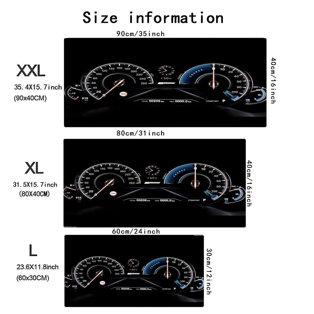 XXL Car Dashboard Mouse Pad Large Computer Office Game Table Mats  Rubber Anti-slip Gaming Keyboard Mousepads Long Desk Pads