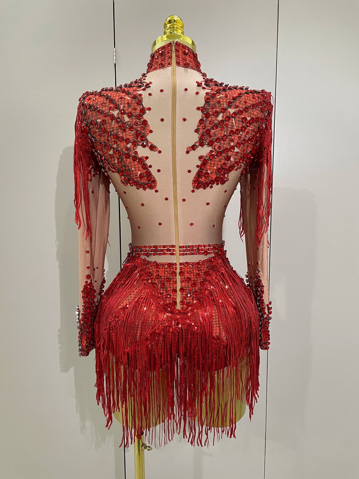 Sparkly Rhinestone Sequin Tassel Stretch Bodysuits 2025 New Arrival Women Birthday Party Nightclub Dj Stage Performance Costume