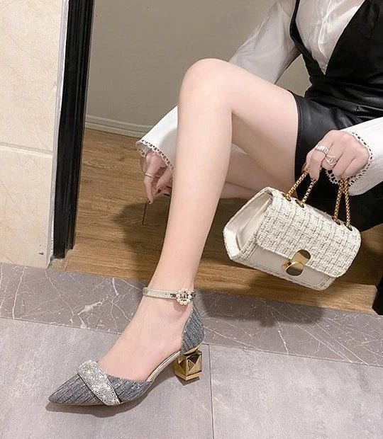 Thick Heel Women's Sandals Outdoor 2025 Trend The Best Low Price Shoe On Sale Chic and Elegant Summer Offers Luxury Ladies Shoes