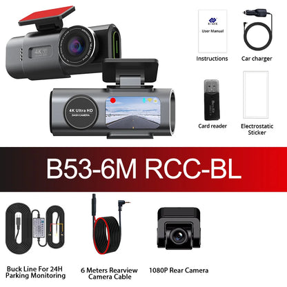 ACCEO 4K Car DVR Mini Video Recorder 24H Parking Dashcam Support Dual Lens 1080P Black Box Room Rearview Camera Night Vision
