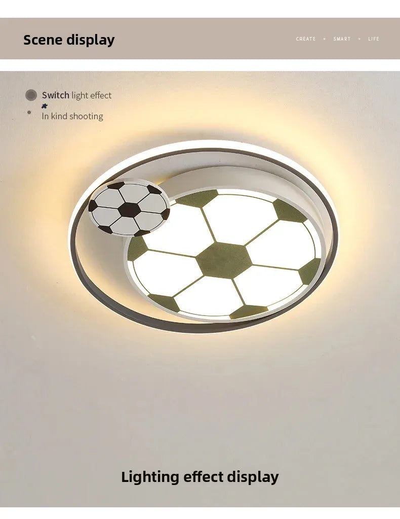 Children Modern Football Ceiling Lights LED Lamp for Boy's Bedroom Kids Study Living Dining Room Art Home Decoration Chandelier