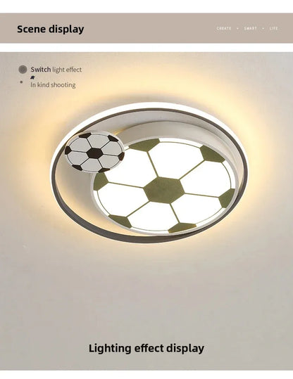 Children Modern Football Ceiling Lights LED Lamp for Boy's Bedroom Kids Study Living Dining Room Art Home Decoration Chandelier
