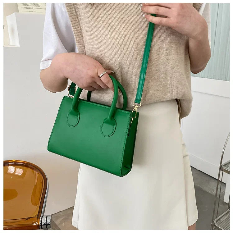 Minimalist Black Small Square Bag All-Match Top Handle Purse Classic Shoulder Bag for Work Women Handbags Crossbody Bags Purse