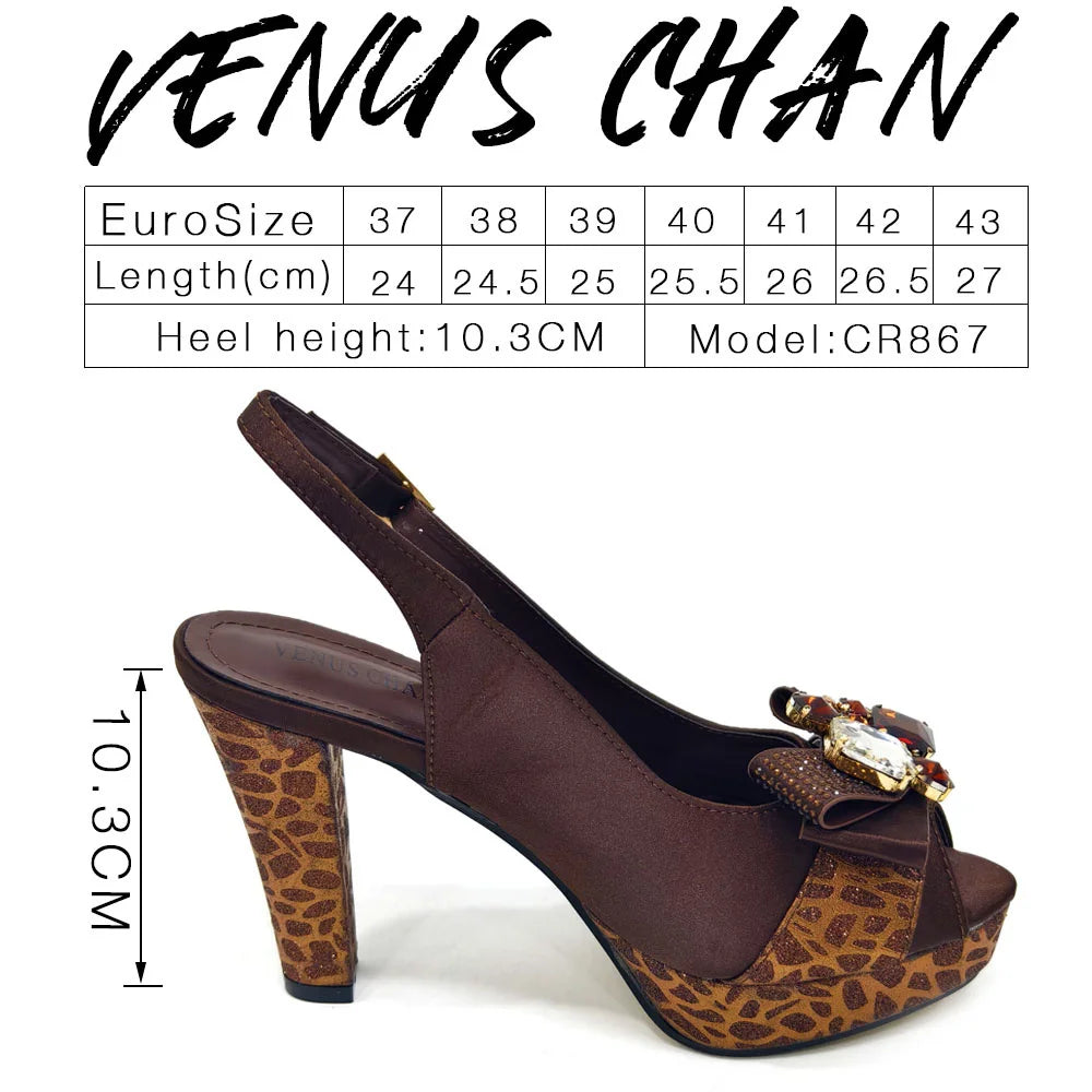 Elegant Women Heels for Party Open Toe Special Material Design Rhinestone Italian Only Sandals and Set to Choose 2024