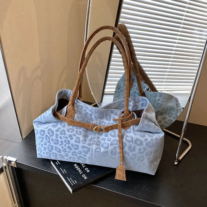 Fashionable Leopard PU Leather Shoulder Bags for Women 2026 Luxury Designer Brand Trend Tote Bag Females Short Handle Handbags