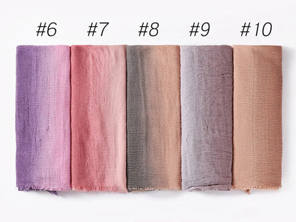 180*90cm Gradient Cotton Linen Women Muslim Hijab Scarf Woman Islamic Arab Shawl Wrap Head Scarves Ready To Wear Headscarf