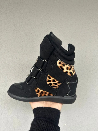 New Women Shoes Luxury Genuine Leather Ankle Boots for Woman Fashion Leopard Print Sports Casual Shoe Designer Shoes Botas Mujer