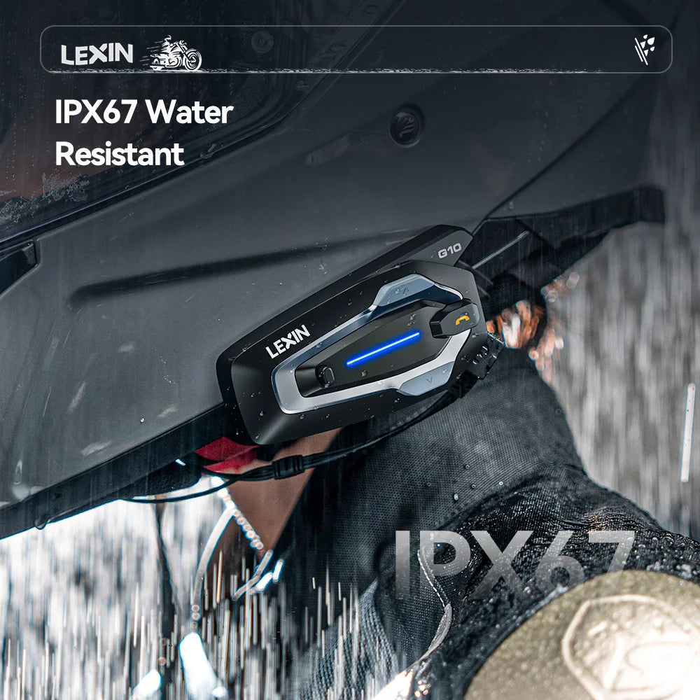 NEW-LEXIN G10 Motorcycle Helmet Intercom,8 riders Dual Qualcomm Bluetooth 5.1 intercom,Parallel Audio- intercom and stream music