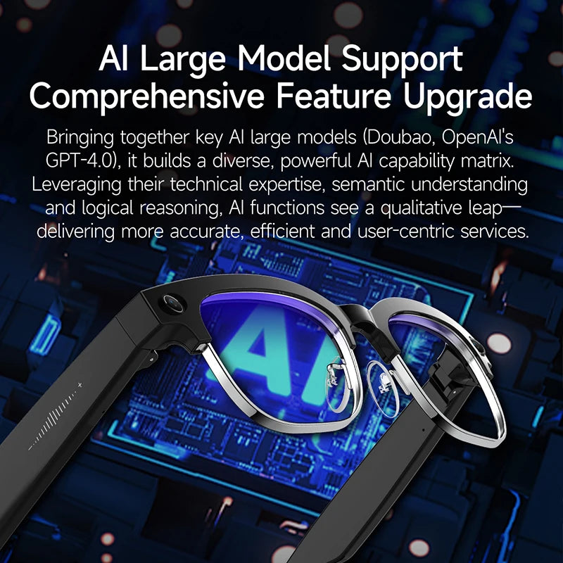 2026 New Smart AI Glasses AI Intelligent Translation 4K Ultra HD 8MP HD Camera AI Voice Wake-up Photo Recording AI Smart Glasses