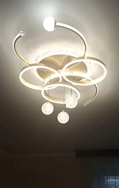 Nordic style eye protection living room light, simple, modern, atmospheric, high-end crystal ceiling light, Guangdong