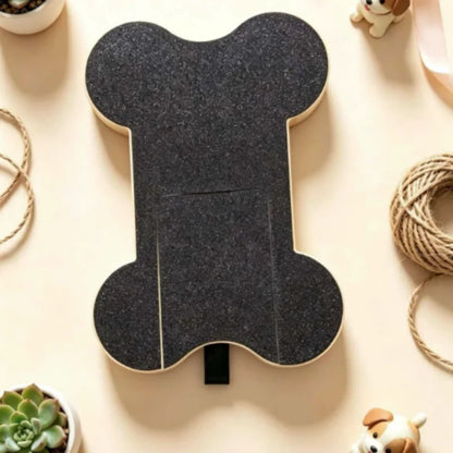 Wooden Pet Scratching Board for Dogs with Built-in Treat Box Nail Trim Pad Pull-Out Design Sandpaper Surface Scratch Toy