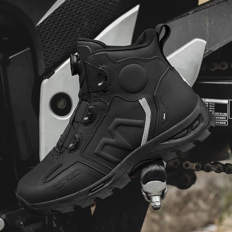 Motorcycle Riding Men Boots Waterproof Motocross Cycling Shoes Off-Road Motorbike Racing Anti-drop Breathable Equipment Soft