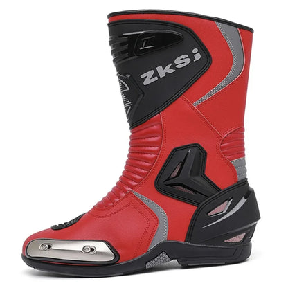 Motocross Boots Men Anti Slip Motocross Riding Boots Non-slip Wear-resistant Breathable Wind-proof Collision-proof Road Shoes