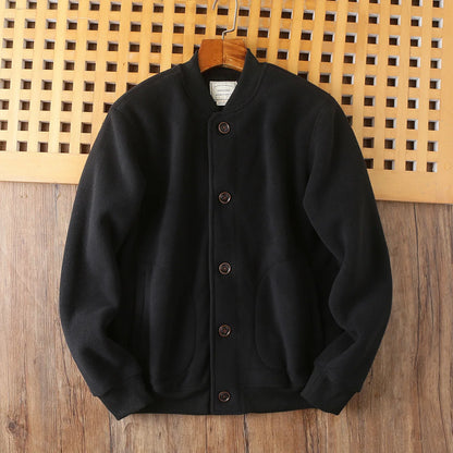 Winter New Men's Baseball Coats Double-sided Polar Fleece Soft Warm Men Jackets Thicken Casual Windbreak Outwear Male Streetwear