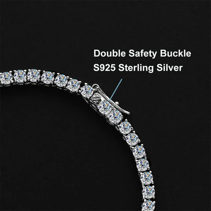 EWYA 100% Real Moissanite Diamond Necklace for Women 18k White Gold Plated 925 Sterling Silver Chains Necklaces Fine Jewelry