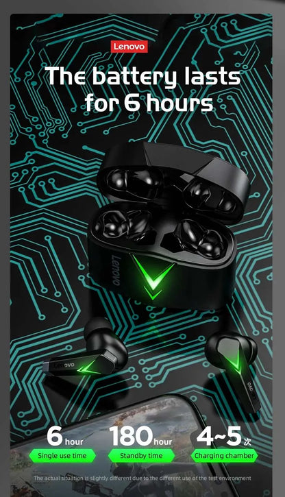 Choice US Lenovo LP6 Bluetooth 5.0 Headphones 9D Strong Deep Bass Music Sound Earbuds Sweatproof Cinema Sound Earphones