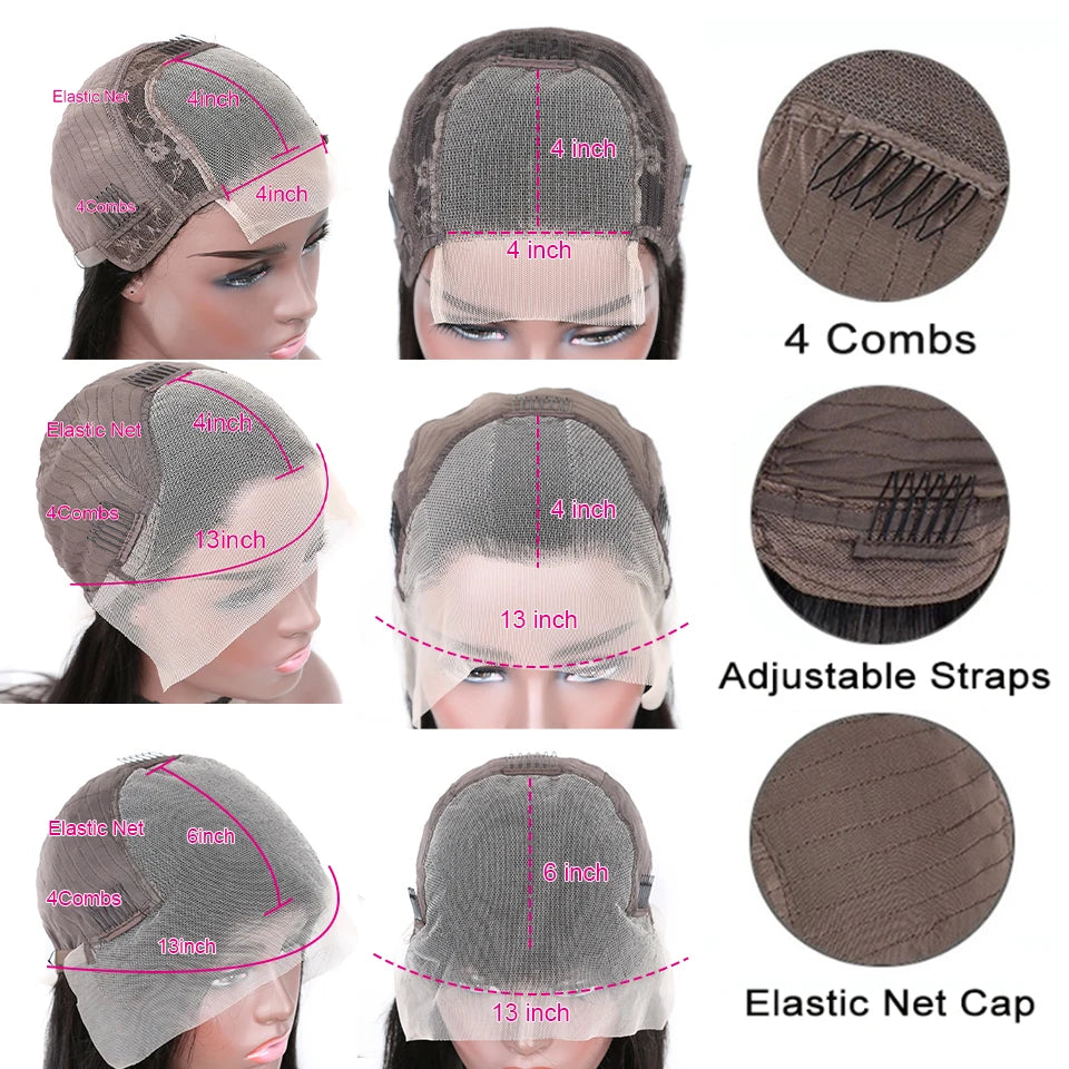 30 Inch Body Wave 13x4 13x6 Hd Transparent Lace Front Human Hair Wigs For Women 5x5 Closure Wig Pre Plucked  Lace Frontal Wig