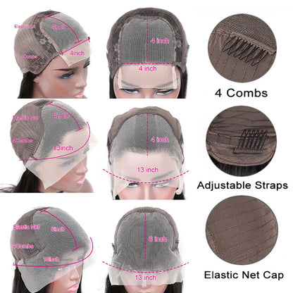 30 Inch Body Wave 13x4 13x6 Hd Transparent Lace Front Human Hair Wigs For Women 5x5 Closure Wig Pre Plucked  Lace Frontal Wig