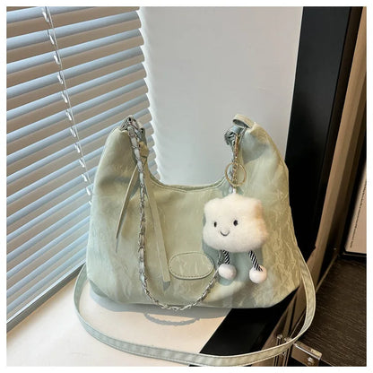 New Summer Chain Commuting Bag, Casual Student Soft Face Large Capacity Bag for Women, Fashion Single Shoulder Crossbody Bags
