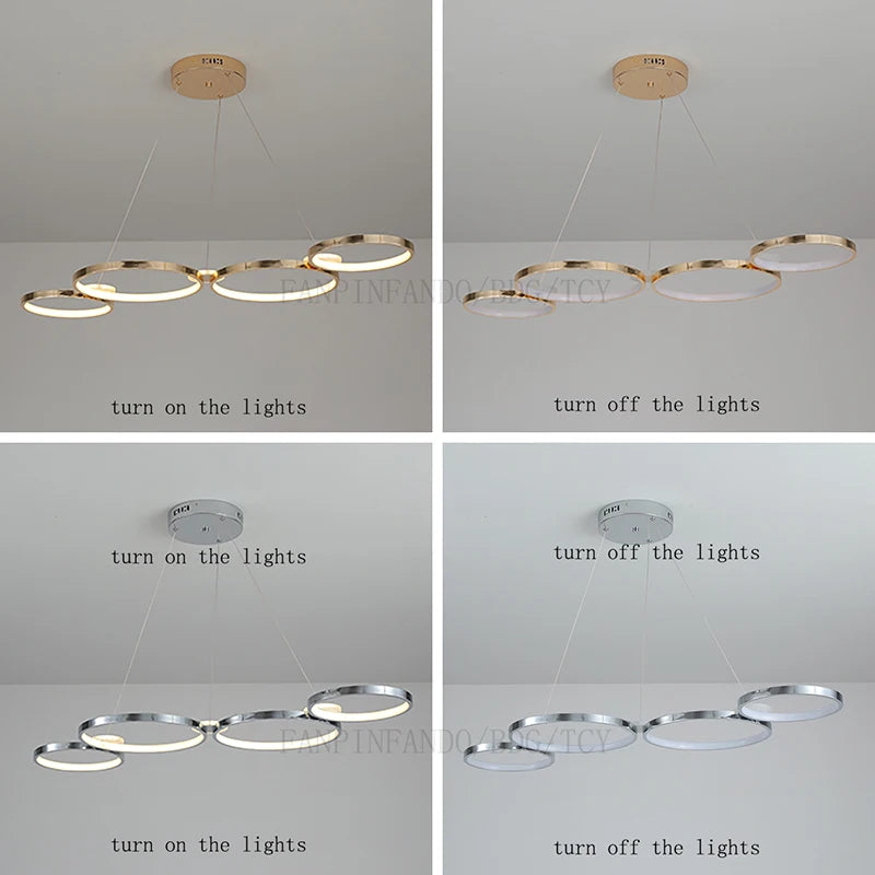 living room chandelier,Dimmable ceiling pendant chandelier,Led pendant lights for dining room kitchen Gold/chrome/black lustrs
