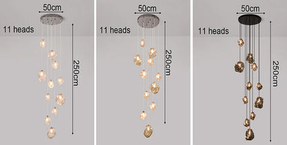 Modern Stair chandelier Pendant lights indoor lighting Ceiling lamp hanging light led Chandeliers for living room indoor lightin