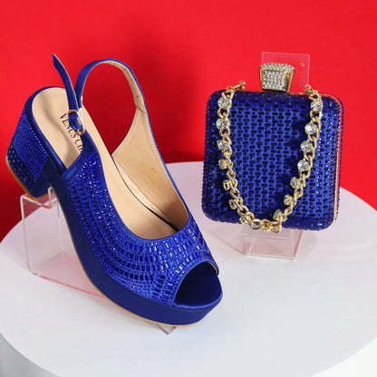 High Heels 2024 Women's Purple Luxury Designer Split Square Toe Rhinestone Wedding Shoes and Wedding Set