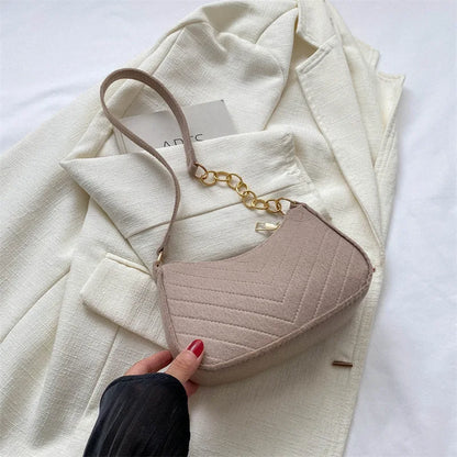 Mini Shoulder Bags for Women Fashion Felt Women's Bag Design Advanced Underarm Handbags Beautiful Purses Crescent SaddleBag 2025