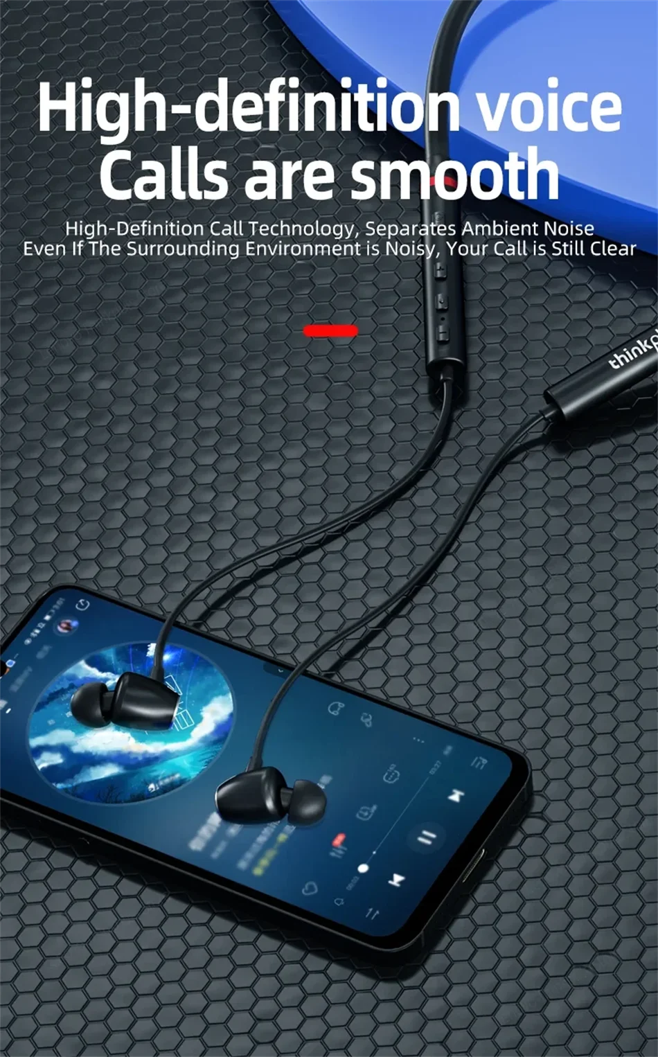Lenovo Bluetooth Earphones HE05X Wireless Earbuds Magnetic Neckband Earphone Waterproof Sport Headset Mic Noise Cancelling