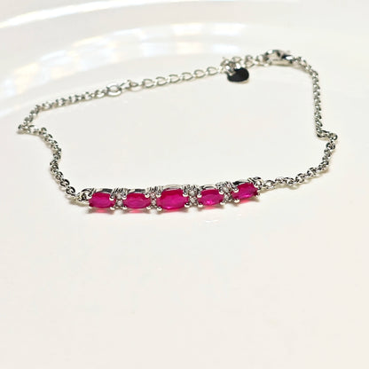 WEDDING Natural Ruby Bracelet For Women Adjustable Fine Jewelry Stone luxury fashion women jewelry anniversary & engagement