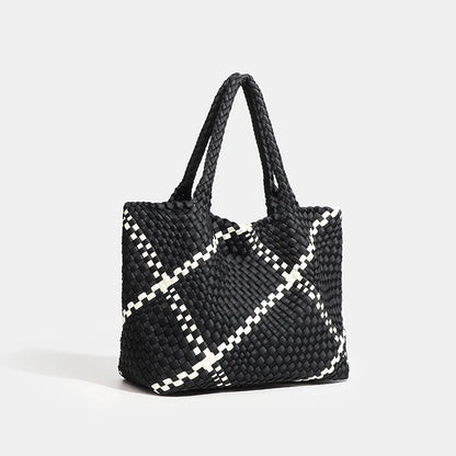 Large size women's tote bag Women's fashion bags 2024 Hot product Neoprene material women's hand-woven bag Large volume Tote bag