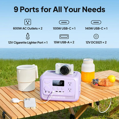 【Renew】BLUETTI Elite 30 V2 Portable Power Station 288Wh 600W Peak Large Capacity Solar Generator For Outdoor Camping Home Emerge