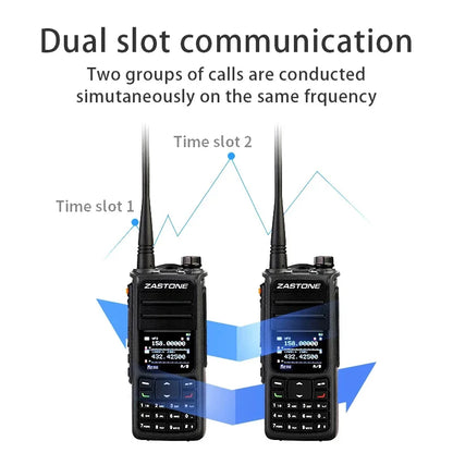 ZASTONE UV008 DMR Digital Radio With AES256 Encryption IP67 Waterproof Function VHF UHF 10W GPS Walkie Talkie Long Range