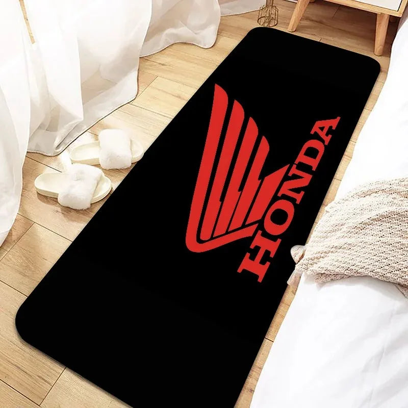 Racing Motorcycle Floor Mat, Non-Slip Dart Mat for Garage, Honda Style Motorcycle Show Carpet, Washable Anti-Slip Rug for Motocr