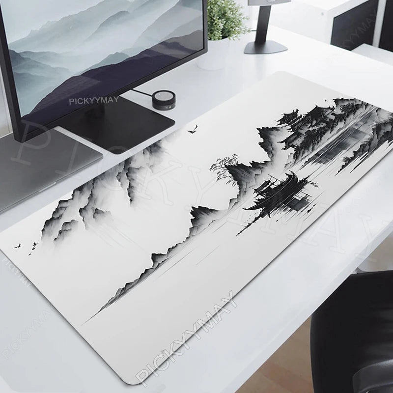 Ink Painting Desk Mat Gamer Mousepads Company Mouse Pad Office Desk Pads Large Mousepad Chinese Style Mouse Mats For Computer