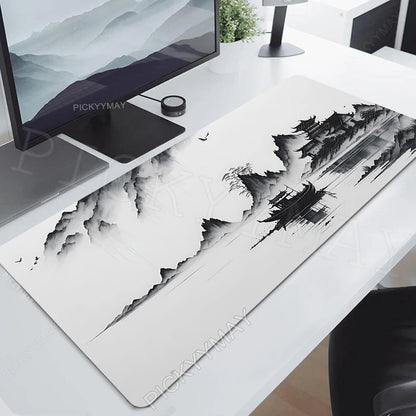 Ink Painting Desk Mat Gamer Mousepads Company Mouse Pad Office Desk Pads Large Mousepad Chinese Style Mouse Mats For Computer