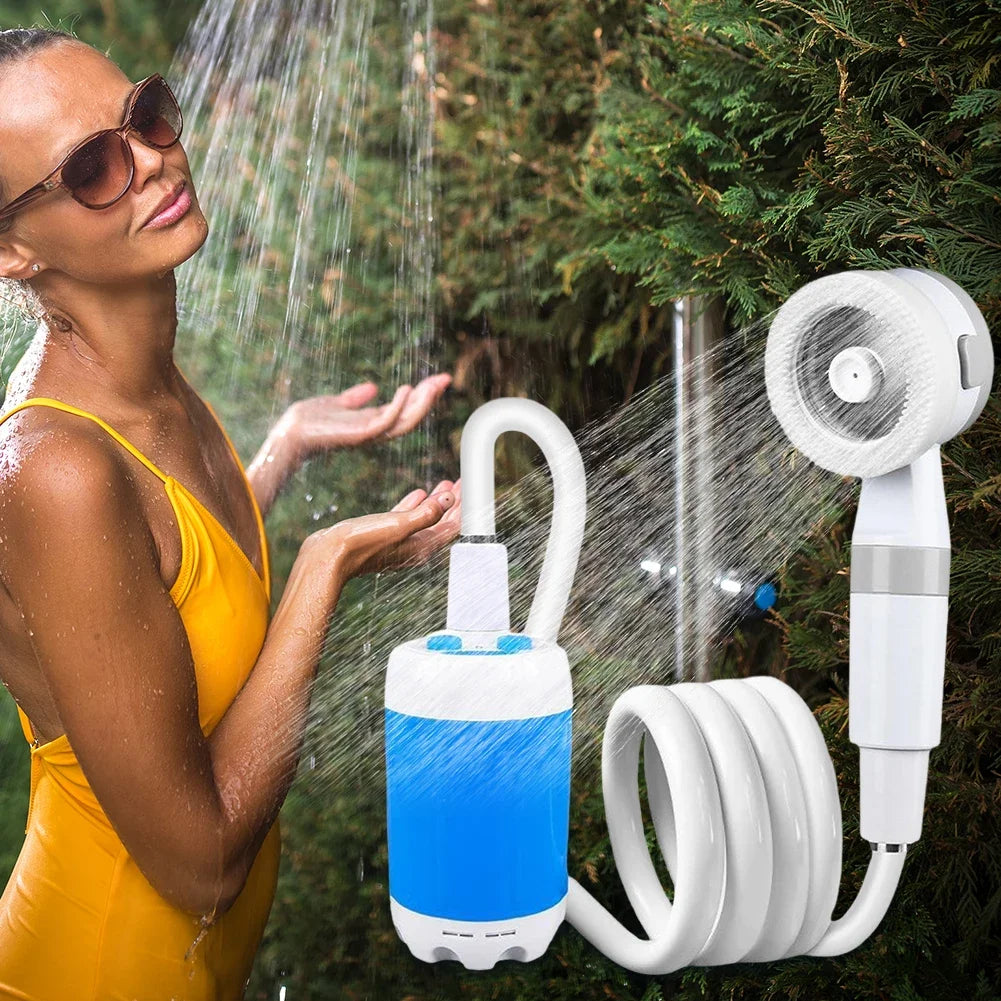 Portable Camping Shower Pump with Digital Display 4000mAh Upgraded Rechargeable Electric Shower Pump Camping Beach Dormitory