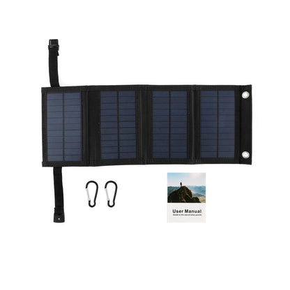 20W 5V Portable Solar Panel Foldable Waterproof USB Port Charger  for Phone Battery Outdoor Camouflage/Black