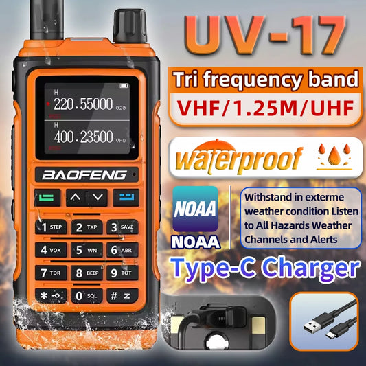 Baofeng Walkie Talkie UV-17M  Air Band Long Range Radio 999CH AM/FM Full Band Wireless Copy Frequency VOX Two Way Radio UV-5R