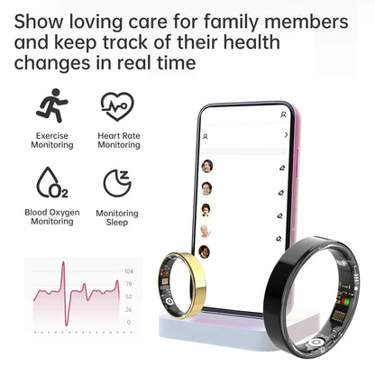 2026 Smart Ring Heart Rate Blood Pressure Monitor Health Ring 5ATM Waterproof Bluetooth Call  Men Women For Gifts