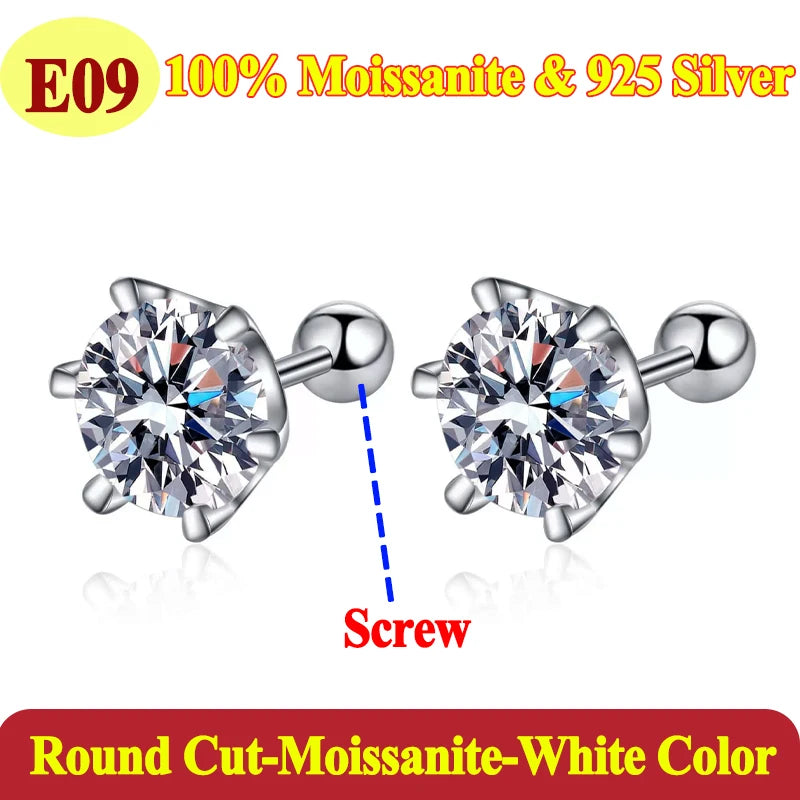 Luxury 0.5-3 Carats Marquise Heart Pear Moissanite Women Diamond Earring Stud 925 Sterling Silver Earrings for Women Jewelry New