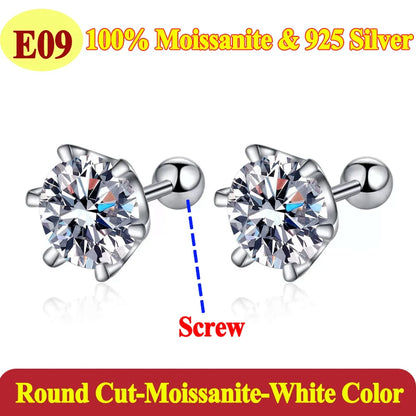 Luxury 0.5-3 Carats Marquise Heart Pear Moissanite Women Diamond Earring Stud 925 Sterling Silver Earrings for Women Jewelry New