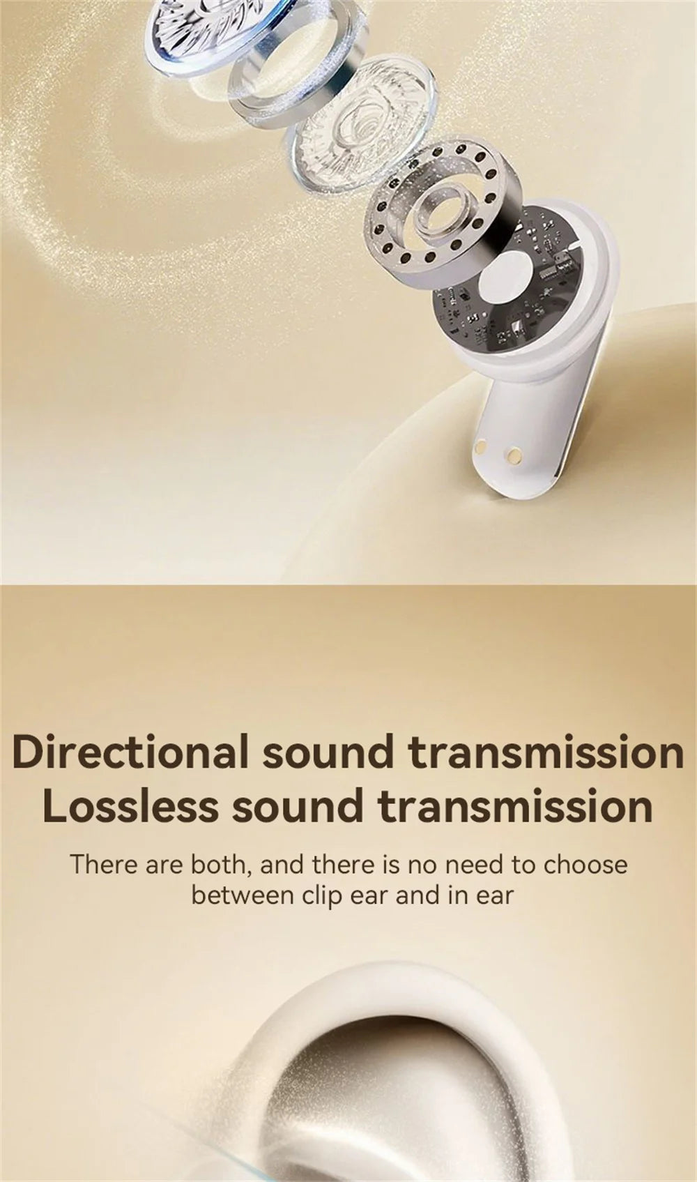 Couples Double Open Ear Clip Bluetooth Headset HiFi Subwoofer Long Battery Life Digital Fashion Plating Wireless In-Ear Earplugs